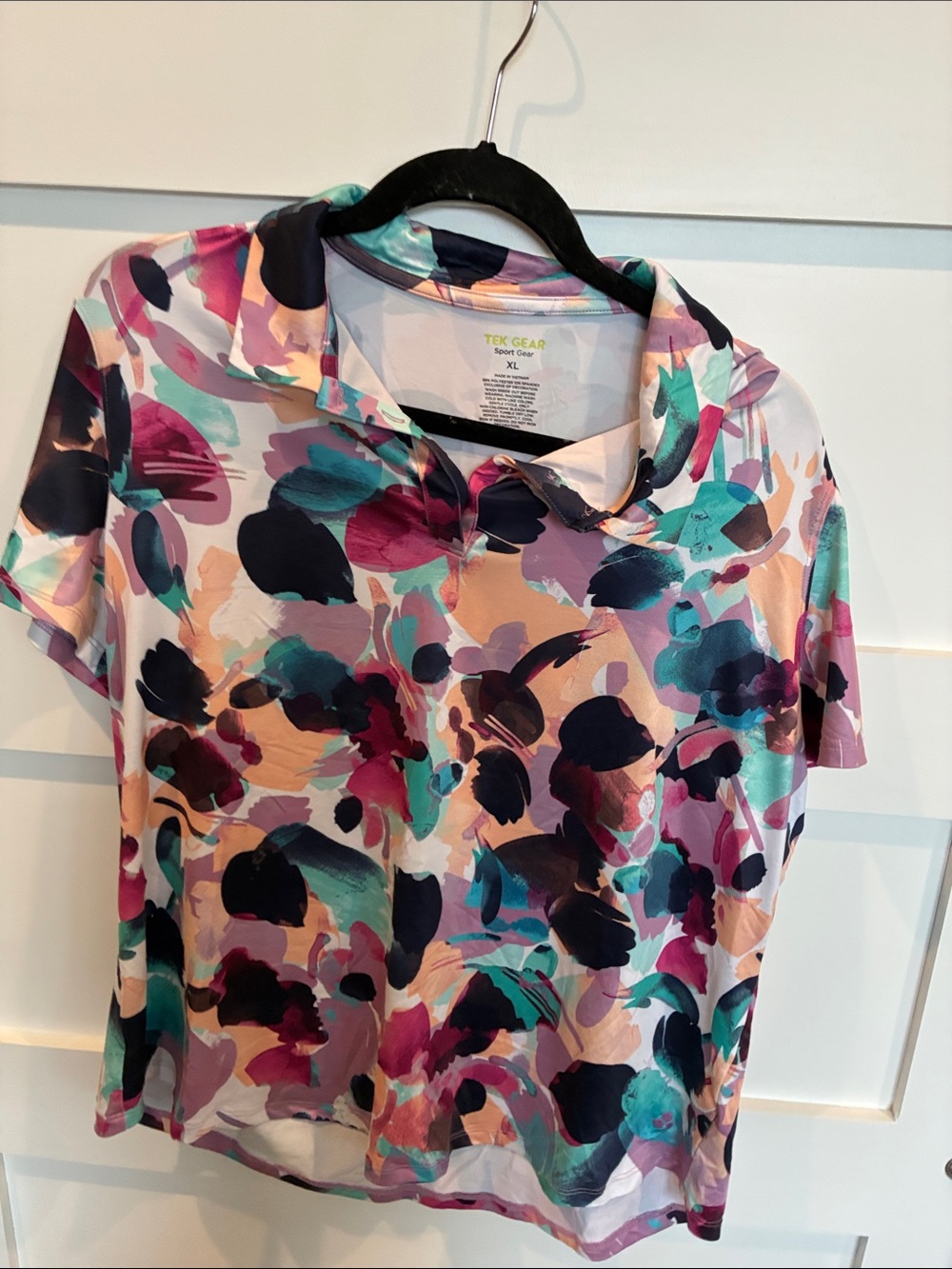 tek gear Multicolor Abstract Short Sleeve Polo